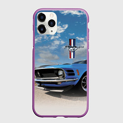 Чехол iPhone 11 Pro матовый Mustang, цвет: 3D-фиолетовый