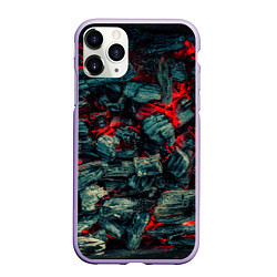 Чехол iPhone 11 Pro матовый Уголь, цвет: 3D-светло-сиреневый