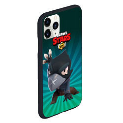 Чехол iPhone 11 Pro матовый Brawl Stars Crow, цвет: 3D-черный — фото 2