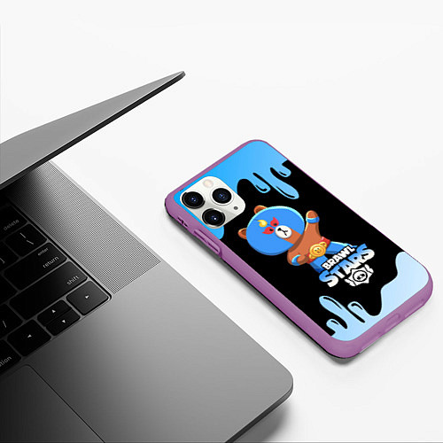 Чехол iPhone 11 Pro матовый BRAWL STARS EL BROWN / 3D-Фиолетовый – фото 3