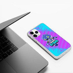 Чехол iPhone 11 Pro матовый BRAWL STARS ОБОРОТЕНЬ LEON, цвет: 3D-белый — фото 2