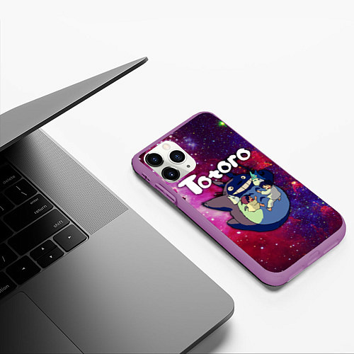 Чехол iPhone 11 Pro матовый Totoro / 3D-Фиолетовый – фото 3