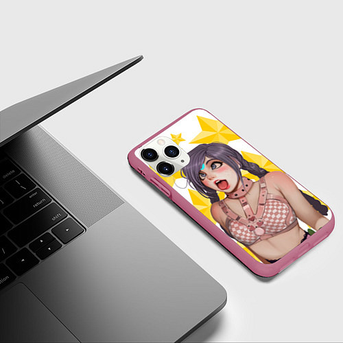 Чехол iPhone 11 Pro матовый Aheago / 3D-Малиновый – фото 3