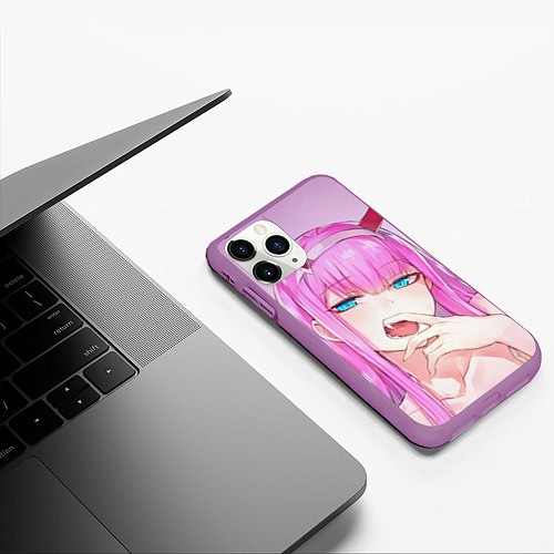 Чехол iPhone 11 Pro матовый Ahegao / 3D-Фиолетовый – фото 3