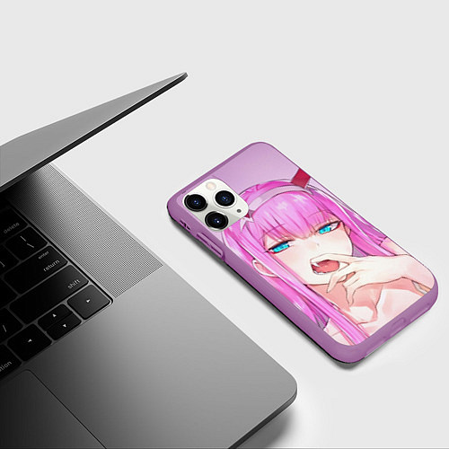 Чехол iPhone 11 Pro матовый Ahegao / 3D-Фиолетовый – фото 3