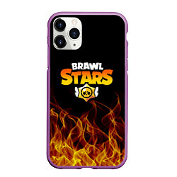 Чехол iPhone 11 Pro матовый BRAWL STARS, цвет: 3D-фиолетовый