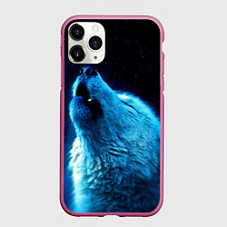 Чехол iPhone 11 Pro матовый Волк воет на луну