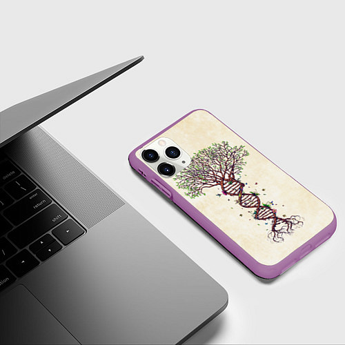 Чехол iPhone 11 Pro матовый Дерево жизни / 3D-Фиолетовый – фото 3