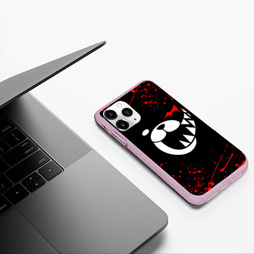 Чехол iPhone 11 Pro матовый MONOKUMA / 3D-Розовый – фото 3