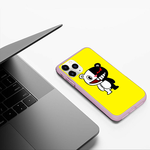 Чехол iPhone 11 Pro матовый Monokuma / 3D-Розовый – фото 3