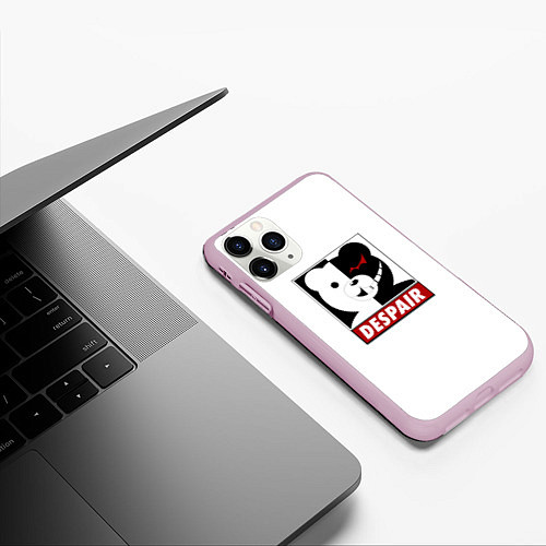 Чехол iPhone 11 Pro матовый Monokuma / 3D-Розовый – фото 3