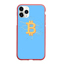 Чехол iPhone 11 Pro матовый Биткоин, цвет: 3D-красный
