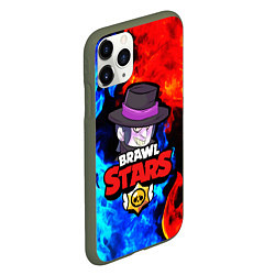 Чехол iPhone 11 Pro матовый BRAWL STARS MORTIS, цвет: 3D-темно-зеленый — фото 2