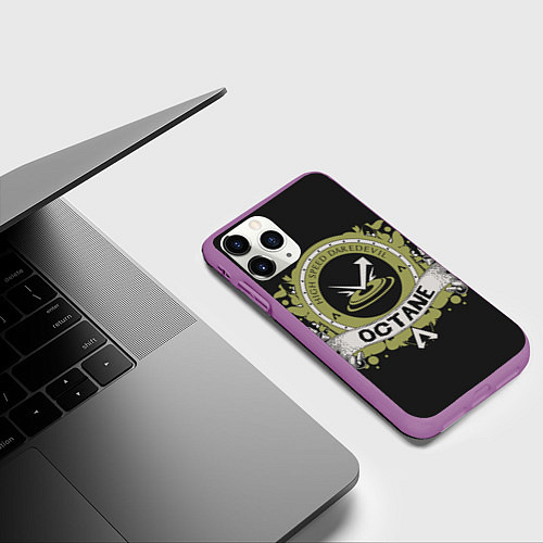 Чехол iPhone 11 Pro матовый Apex Legends Octane / 3D-Фиолетовый – фото 3
