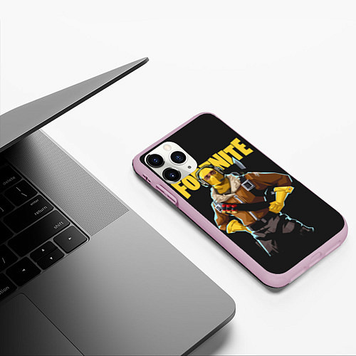 Чехол iPhone 11 Pro матовый Fortnite / 3D-Розовый – фото 3