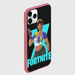 Чехол iPhone 11 Pro матовый Fortnite, цвет: 3D-малиновый — фото 2