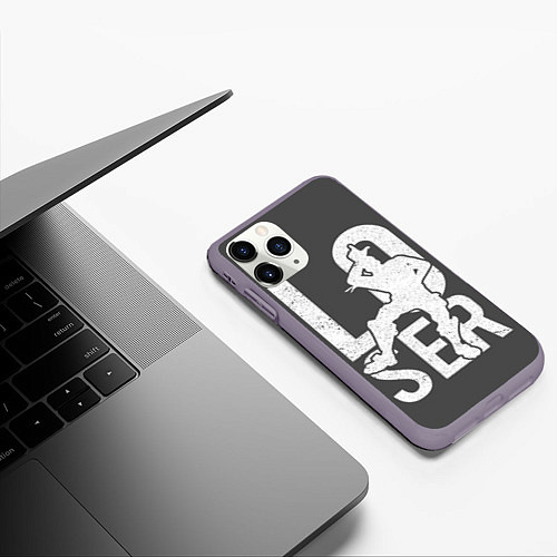 Чехол iPhone 11 Pro матовый Fortnite Loser / 3D-Серый – фото 3