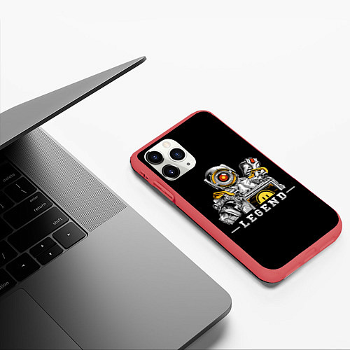 Чехол iPhone 11 Pro матовый Патфайндер / 3D-Красный – фото 3