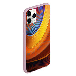 Чехол iPhone 11 Pro матовый Плавные Линии, цвет: 3D-розовый — фото 2