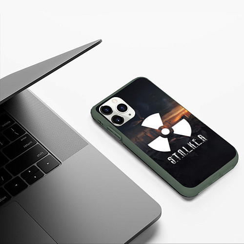 Чехол iPhone 11 Pro матовый STALKER / 3D-Темно-зеленый – фото 3