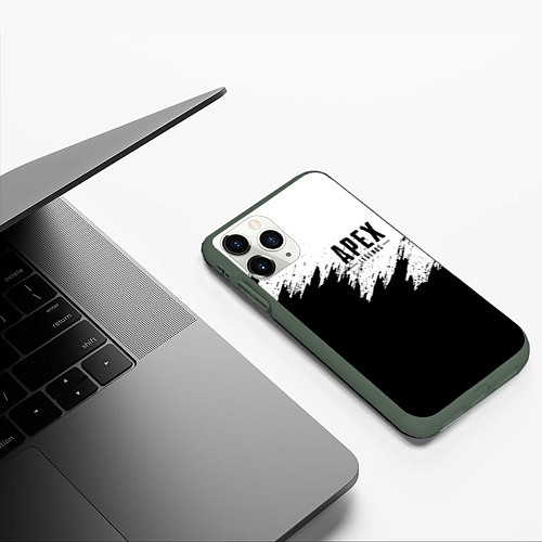 Чехол iPhone 11 Pro матовый APEX LEGENDS / 3D-Темно-зеленый – фото 3