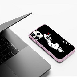 Чехол iPhone 11 Pro матовый Monokuma paint, цвет: 3D-розовый — фото 2