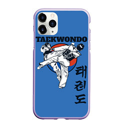 Чехол iPhone 11 Pro матовый Taekwondo, цвет: 3D-светло-сиреневый