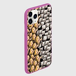 Чехол iPhone 11 Pro матовый Девушки орут на котиков, цвет: 3D-фиолетовый — фото 2