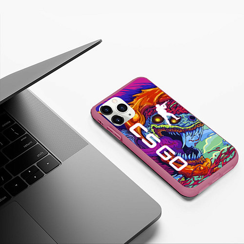 Чехол iPhone 11 Pro матовый CS GO HYPERBEAST / 3D-Малиновый – фото 3