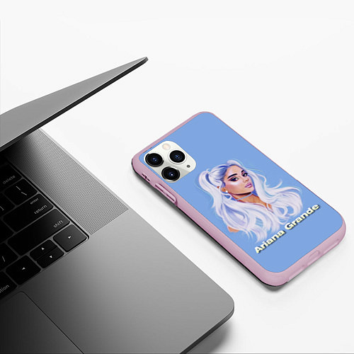 Чехол iPhone 11 Pro матовый Ariana Grande Ариана Гранде / 3D-Розовый – фото 3