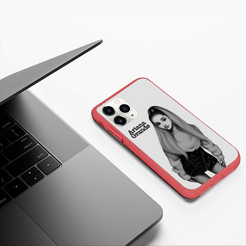 Чехол iPhone 11 Pro матовый Ariana Grande Ариана Гранде / 3D-Красный – фото 3