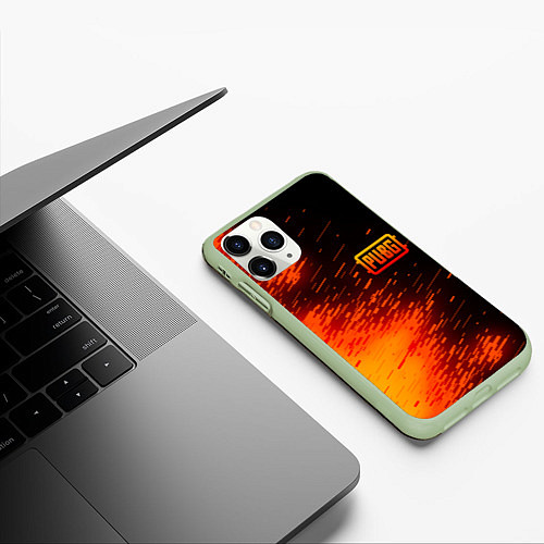 Чехол iPhone 11 Pro матовый PUBG / 3D-Салатовый – фото 3