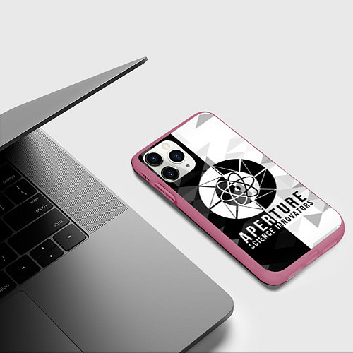 Чехол iPhone 11 Pro матовый PORTAL / 3D-Малиновый – фото 3