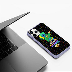 Чехол iPhone 11 Pro матовый Brawl Stars Leon, Dab, цвет: 3D-светло-сиреневый — фото 2