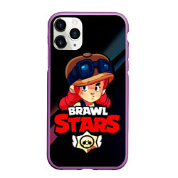 Чехол iPhone 11 Pro матовый Brawl Stars - Jessie, цвет: 3D-фиолетовый