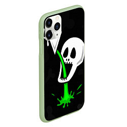 Чехол iPhone 11 Pro матовый Череп яд, цвет: 3D-салатовый — фото 2