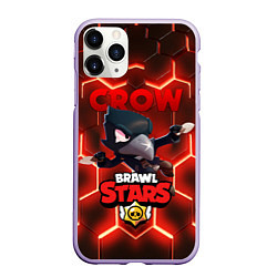 Чехол iPhone 11 Pro матовый BRAWL STARS CROW, цвет: 3D-светло-сиреневый