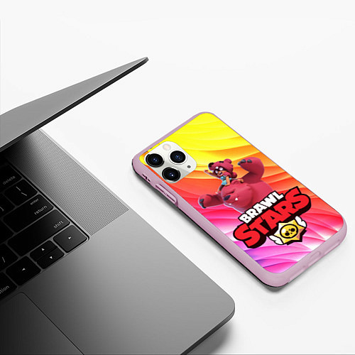 Чехол iPhone 11 Pro матовый Brawl Stars - Nita / 3D-Розовый – фото 3