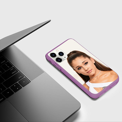 Чехол iPhone 11 Pro матовый Ariana Grande Ариана Гранде / 3D-Фиолетовый – фото 3