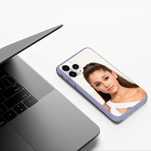 Чехол iPhone 11 Pro матовый Ariana Grande Ариана Гранде / 3D-Светло-сиреневый – фото 3