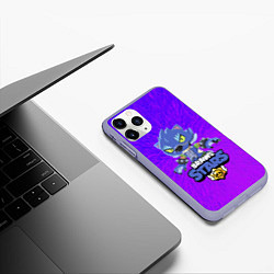 Чехол iPhone 11 Pro матовый BRAWL STARS LEON ОБОРОТЕНЬ, цвет: 3D-светло-сиреневый — фото 2