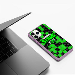 Чехол iPhone 11 Pro матовый BRAWL STARS, цвет: 3D-сиреневый — фото 2