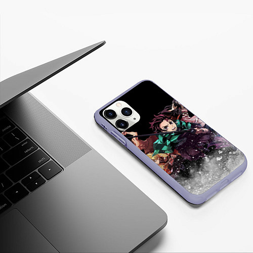 Чехол iPhone 11 Pro матовый KIMETSU NO YAIBA / 3D-Светло-сиреневый – фото 3