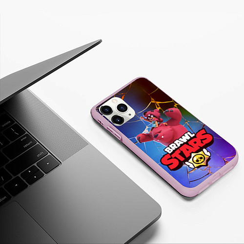 Чехол iPhone 11 Pro матовый Brawl Stars - Nita / 3D-Розовый – фото 3