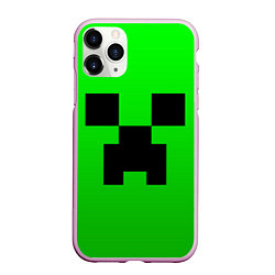 Чехол iPhone 11 Pro матовый MINECRAFT, цвет: 3D-розовый