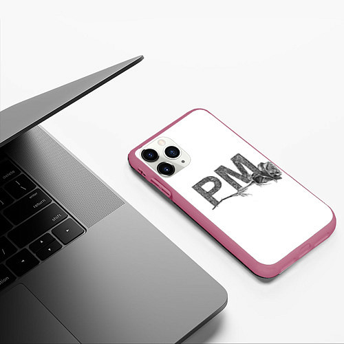 Чехол iPhone 11 Pro матовый Payton Moormeier / 3D-Малиновый – фото 3