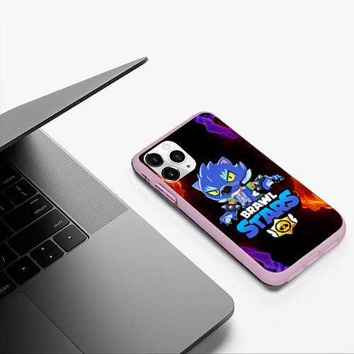 Чехол iPhone 11 Pro матовый BRAWL STARS LEON / 3D-Розовый – фото 3