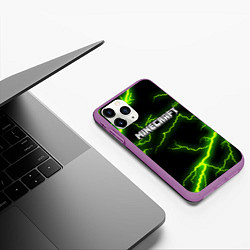 Чехол iPhone 11 Pro матовый MINECRAFT STORM, цвет: 3D-фиолетовый — фото 2