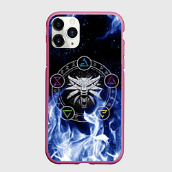 Чехол iPhone 11 Pro матовый ВЕДЬМАК, цвет: 3D-малиновый