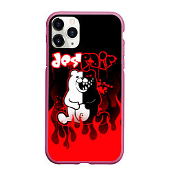 Чехол iPhone 11 Pro матовый MONOKUMA, цвет: 3D-малиновый